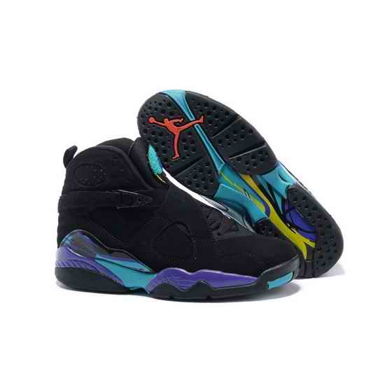 Air Jordan 8 Men Shoes Black Purple